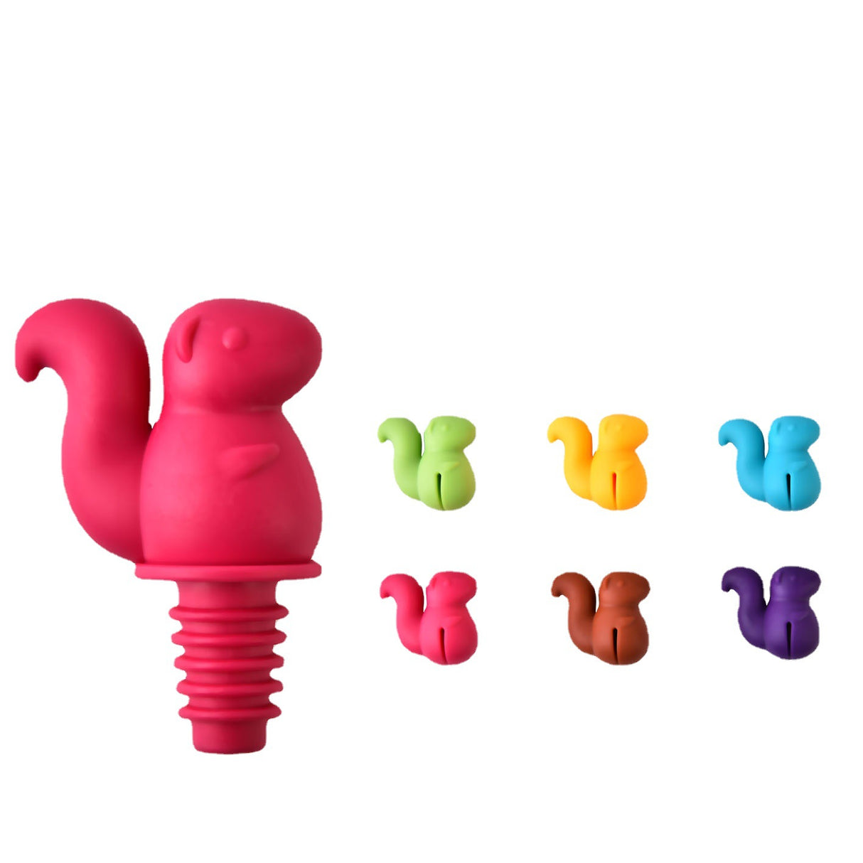 Juego de tapones de vino con forma de ardilla 