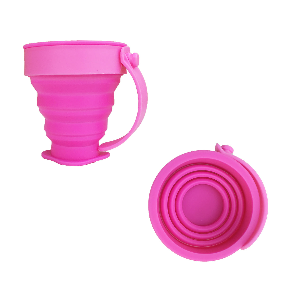 Taza plegable de silicona con asa 