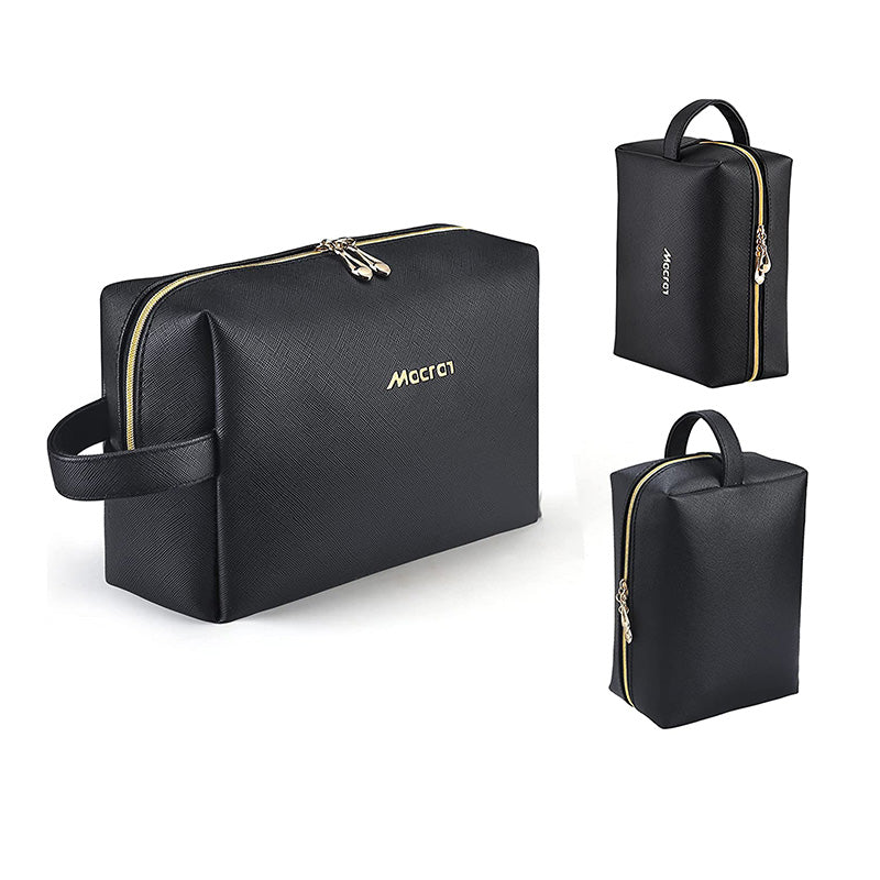 Pu Leather Makeup Bag With Handle