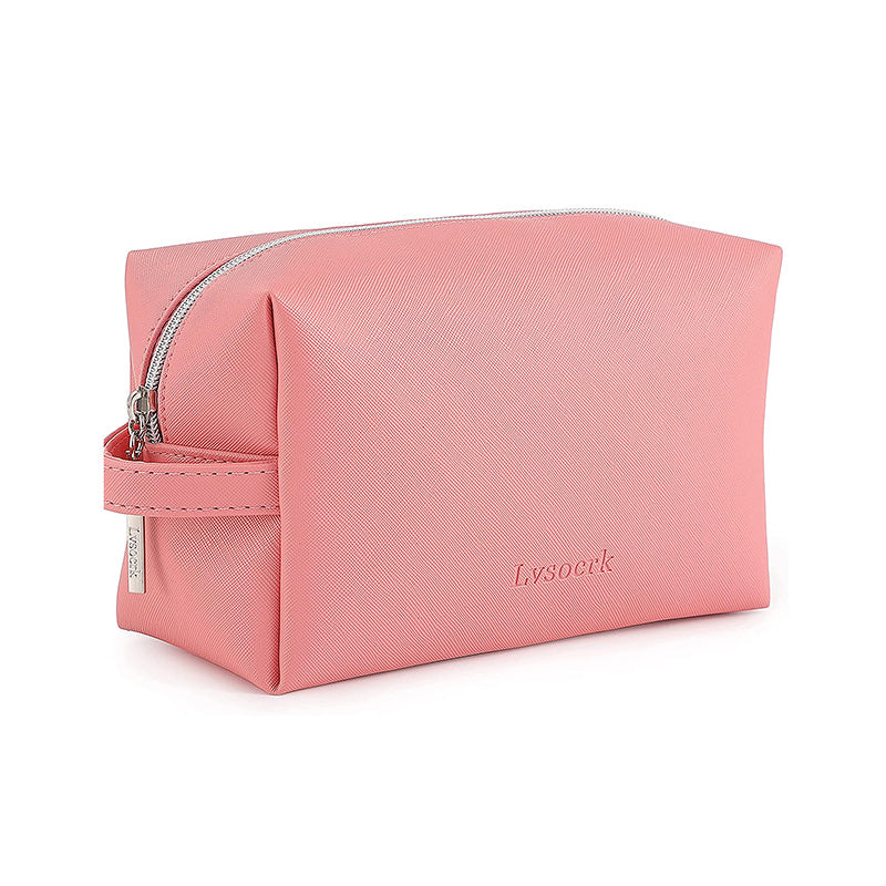 Pu Leather Makeup Bag With Handle