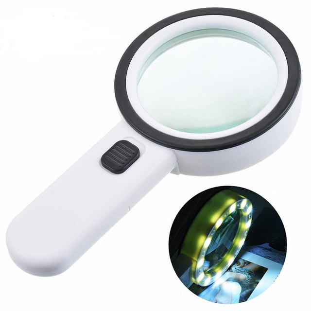 30x 12 Led Double Handheld Magnifier - Yorkn Inc✅