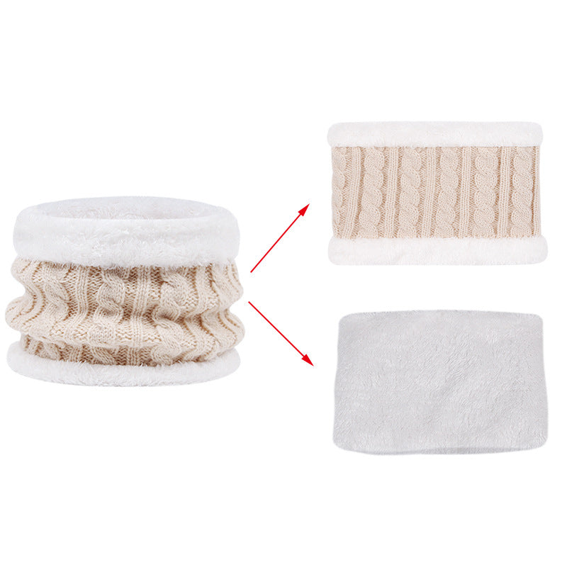 3-pieces Winter Knit Hat Scarf Set