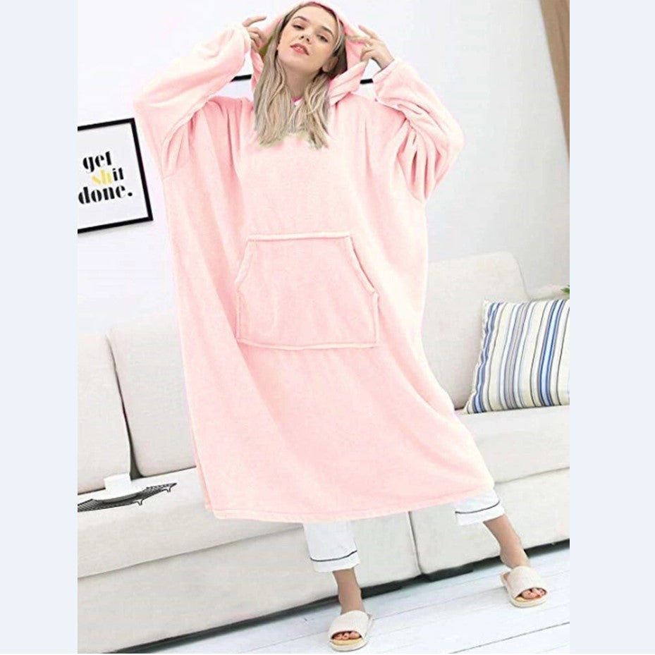 Sudadera con capucha de franela de gran tamaño 