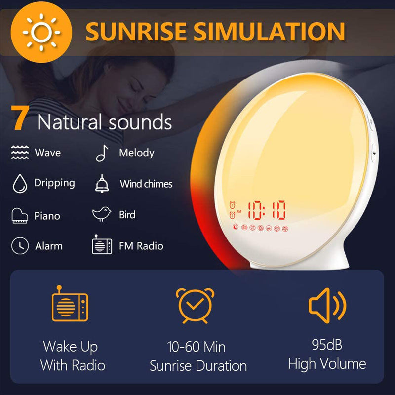 Réveil lumineux avec lever de soleil 