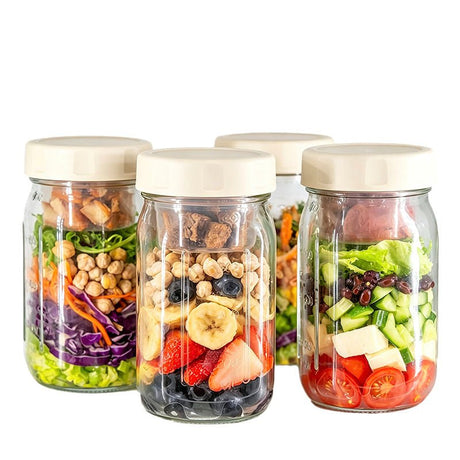 4 Pack Glass Salad Jars - Yorkn Inc✅