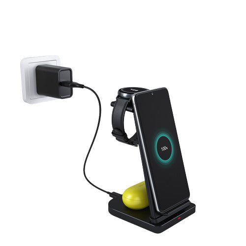 3-in-1 Wireless Charge 15w+wall Charger
