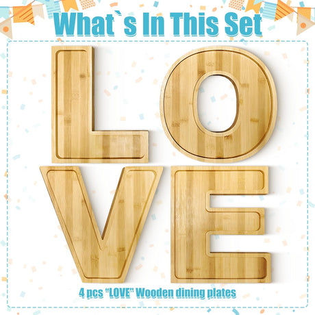 4pcs Wooden Love Charcuterie Board Letter - Yorkn Inc✅