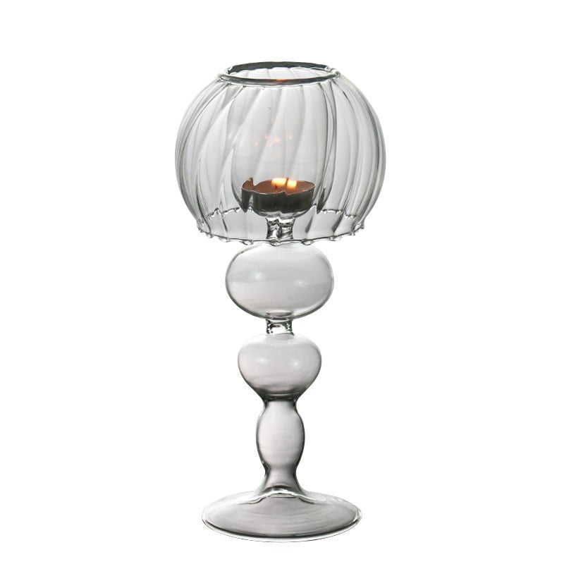 Bougeoir en verre vintage 