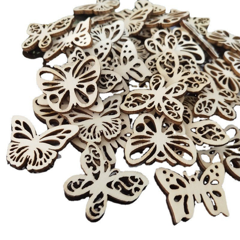 Pendentif papillon creux en bois 