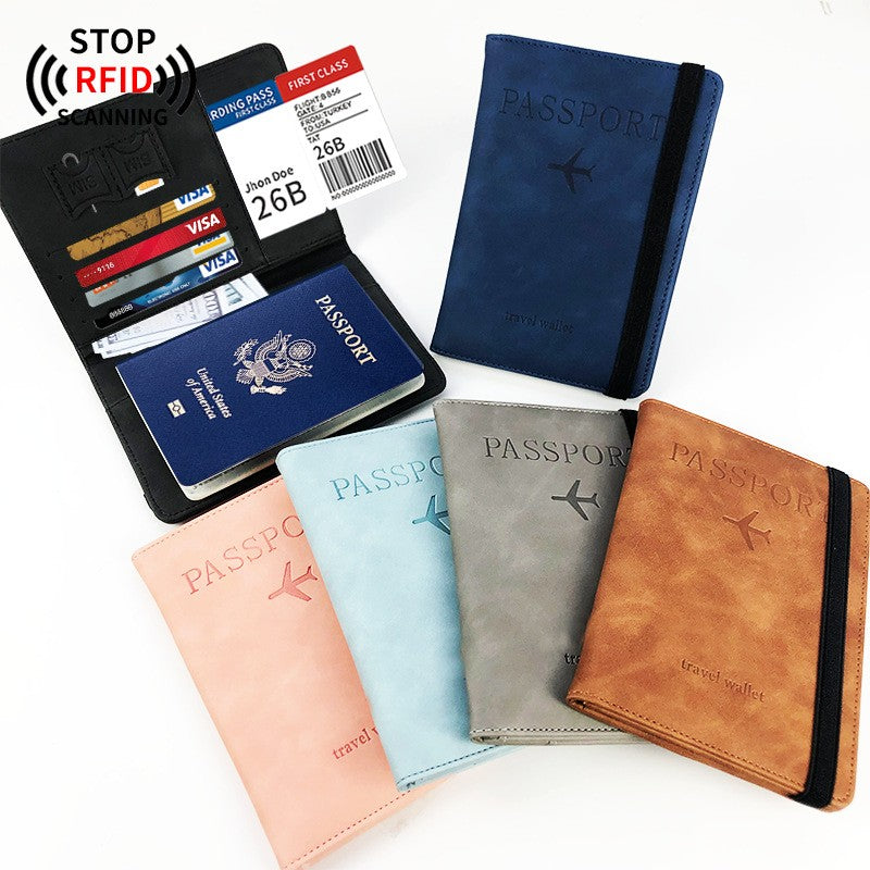 Cartera de cuero para pasaporte 