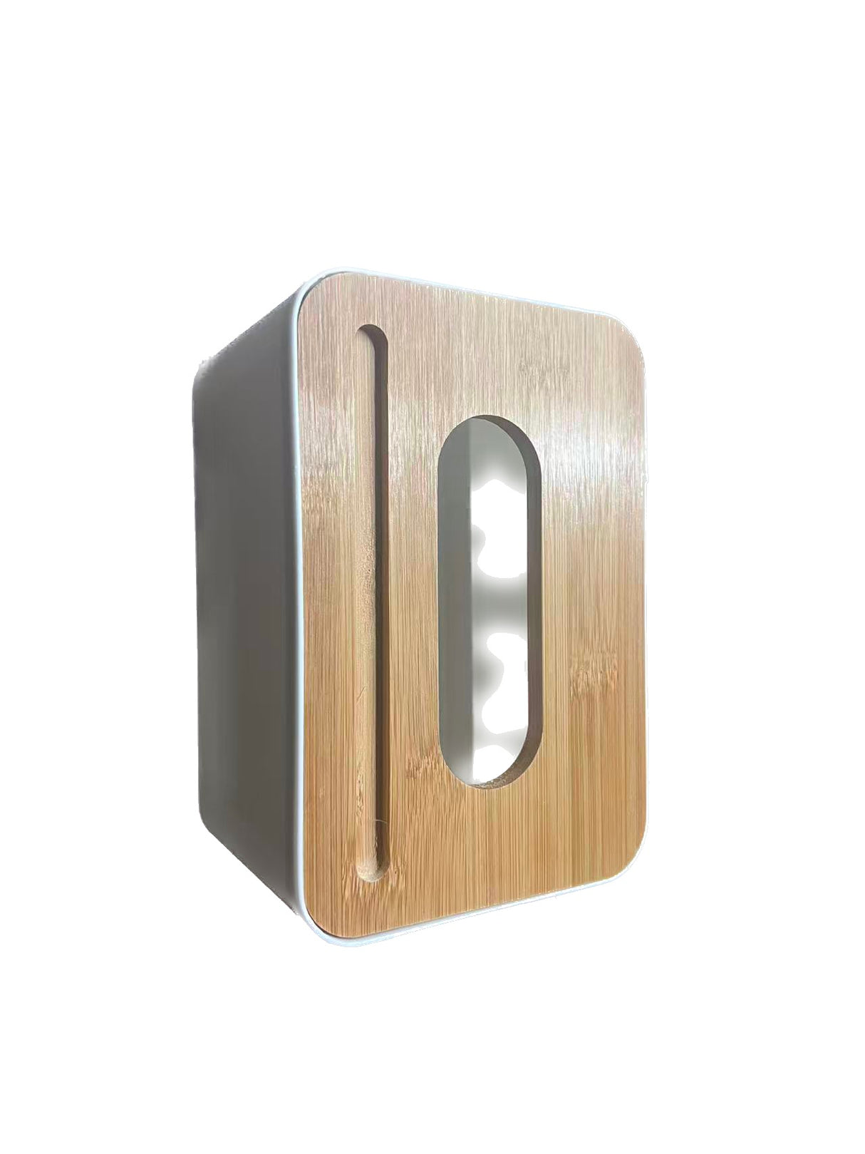 Caja de pañuelos con cubierta de bambú y madera 