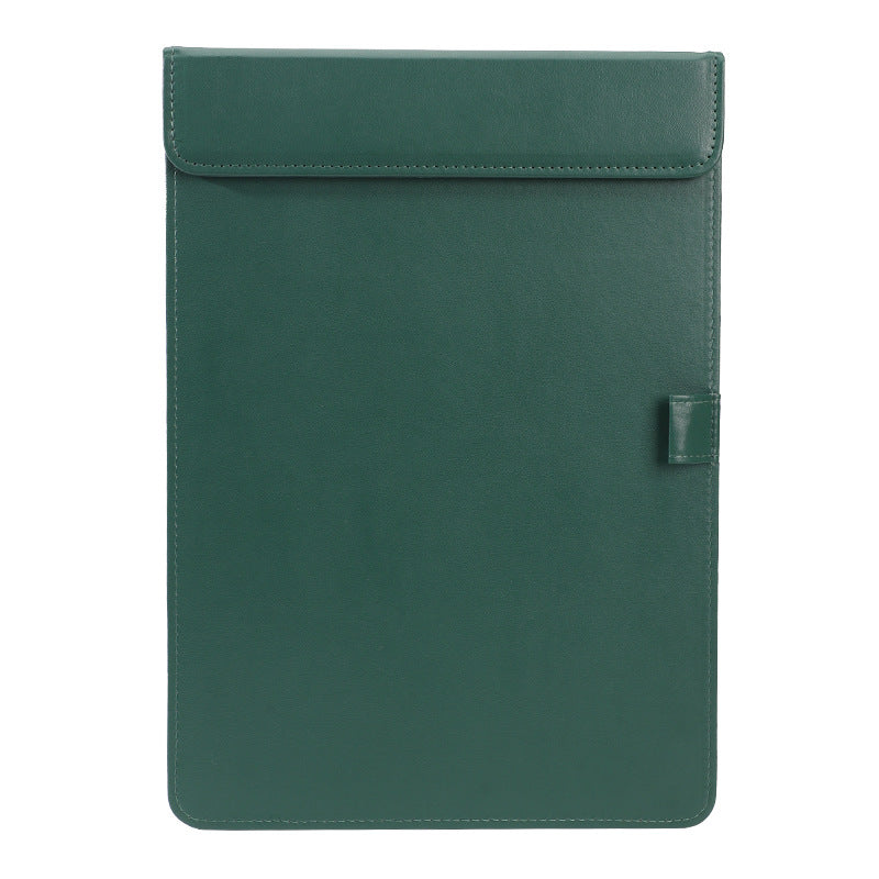 Chemise à pince en cuir A4 