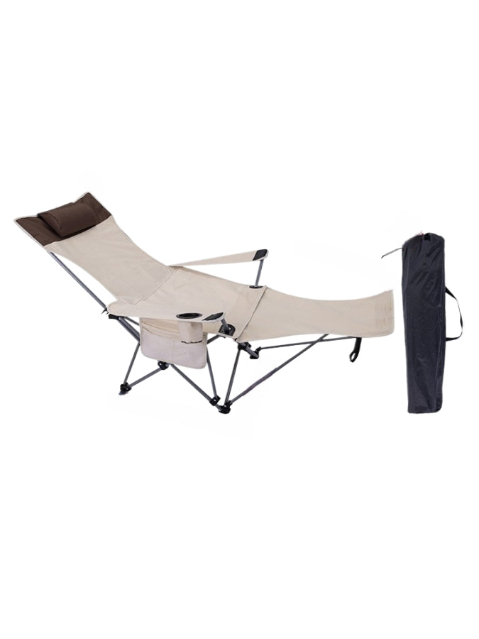 Silla plegable para exterior con reposapiés 