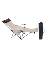 Silla plegable para exterior con reposapiés 