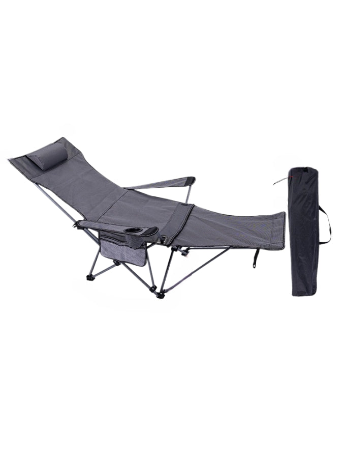 Silla plegable para exterior con reposapiés 