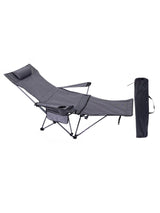Silla plegable para exterior con reposapiés 