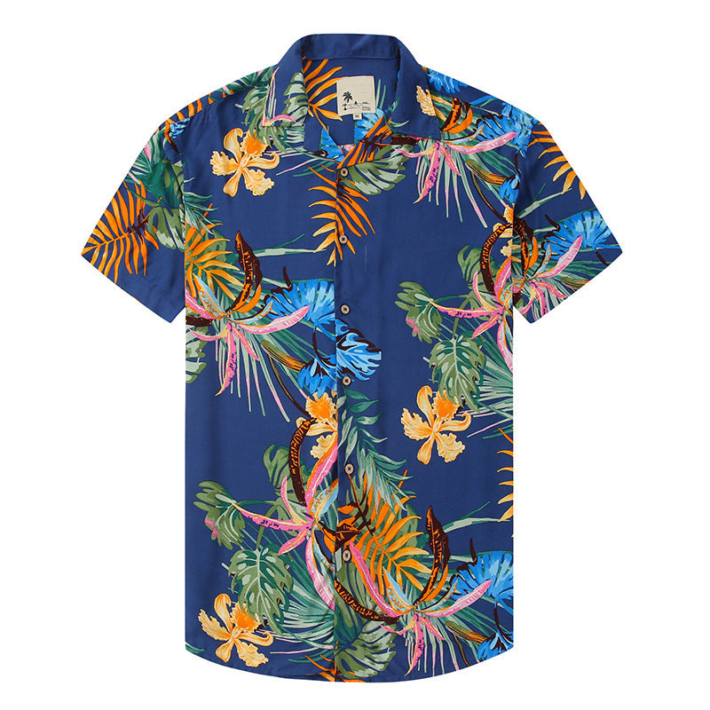 Chemise hawaïenne décontractée à fleurs 