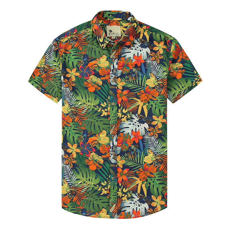 Chemise hawaïenne décontractée à fleurs 