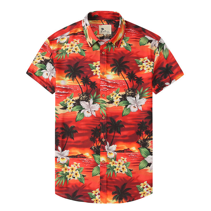 Chemise hawaïenne décontractée à fleurs 