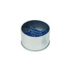 Caja de hojalata con clips de papel en forma de avión 