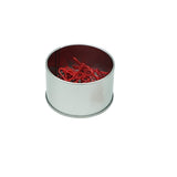 Caja de hojalata con clips de papel en forma de avión 