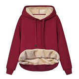 Sweat à capuche en velours pour femme 
