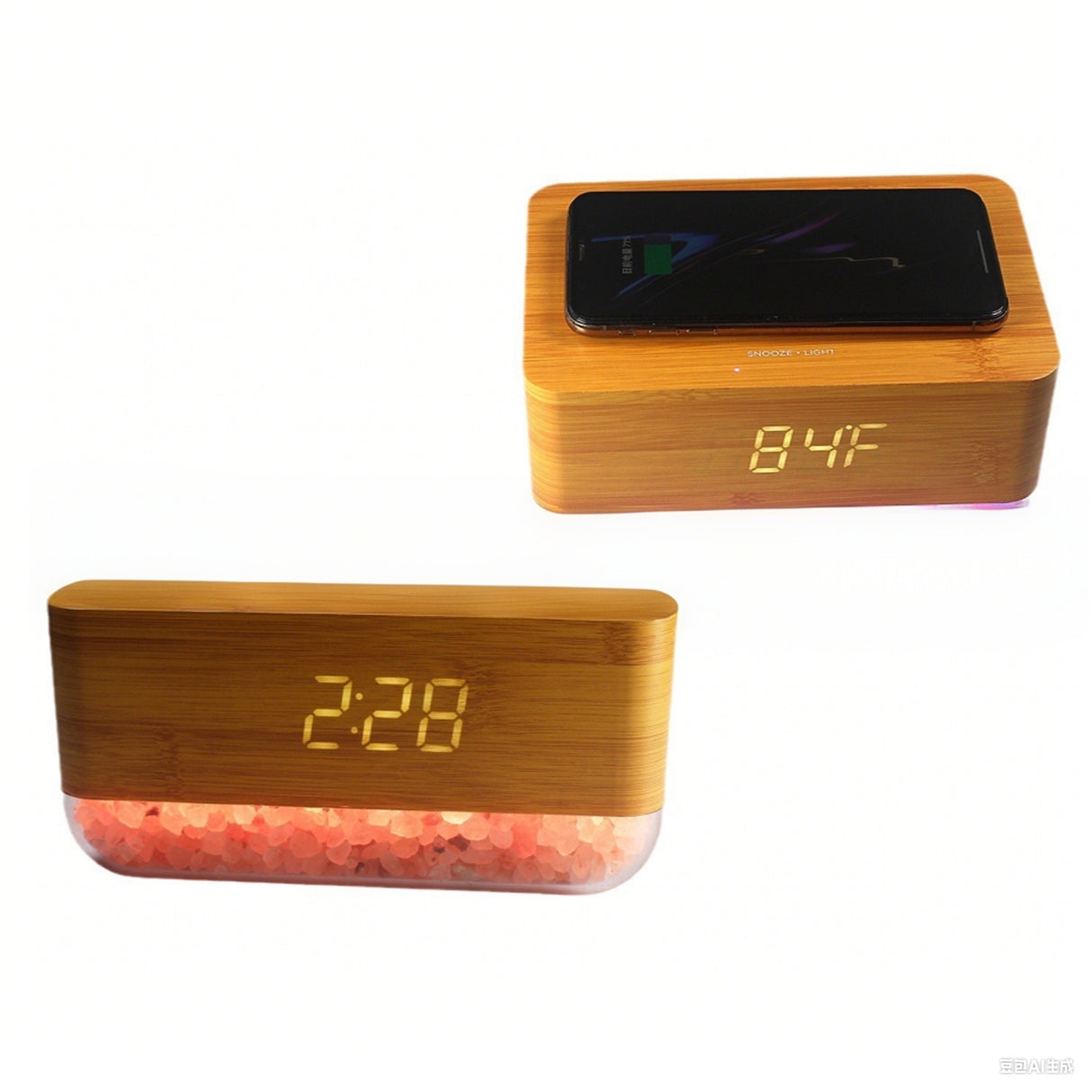 Réveil de bureau à chargement sans fil Himalaya Salt 