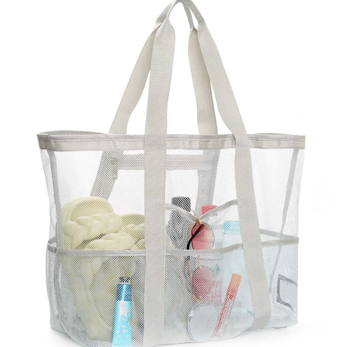 Multi Pocket Mesh Beach Bag