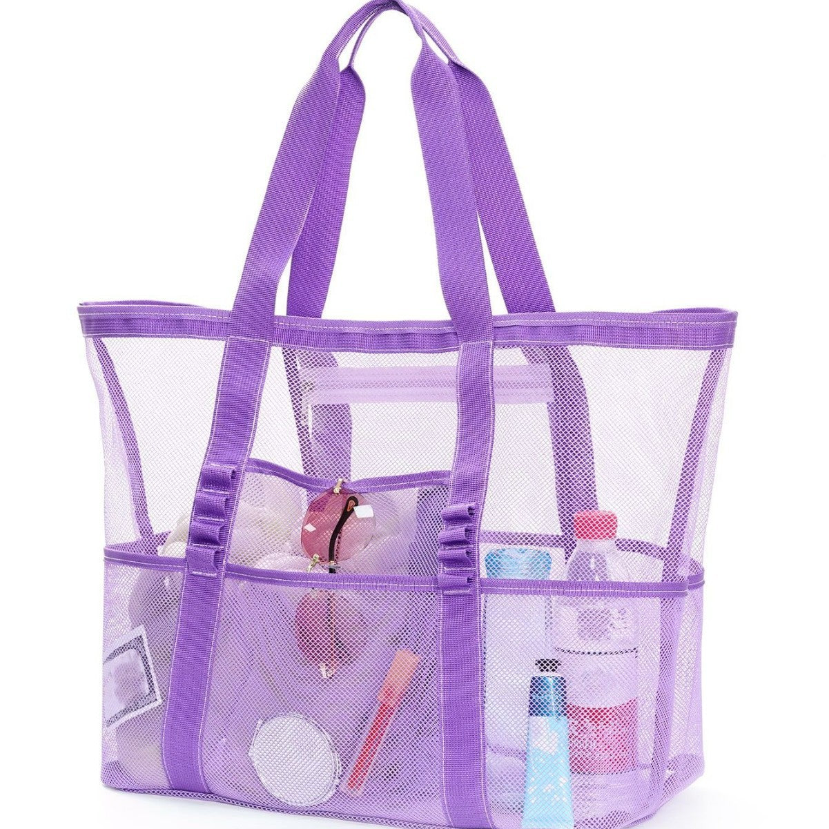 Multi Pocket Mesh Beach Bag