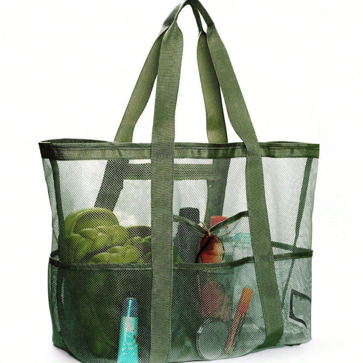 Multi Pocket Mesh Beach Bag