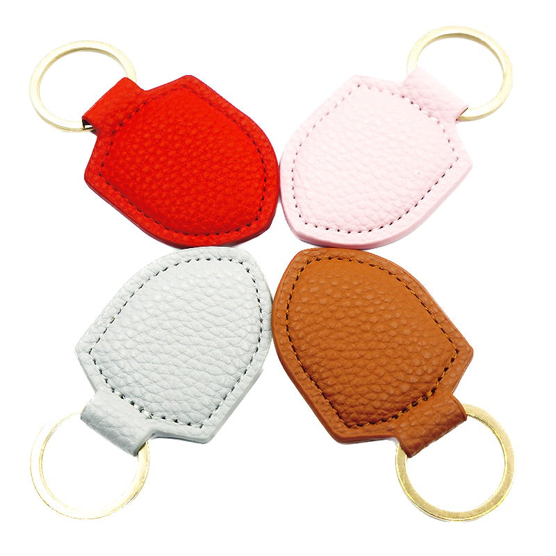 Shield Shape Pu Leather Keychain