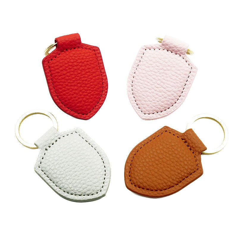 Shield Shape Pu Leather Keychain