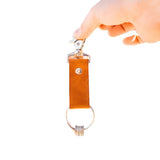 Leather Keychain With A Metal Disc