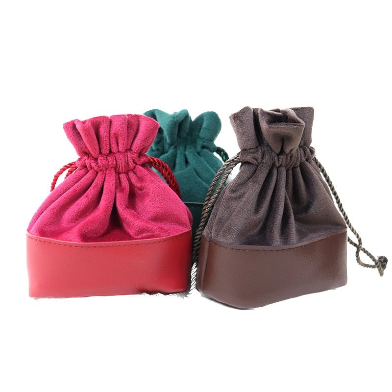 Leather Drawstring Bag Rummy Game Set
