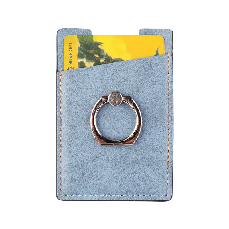 Rfid Blocking Leather Card Holder With Ring Stand