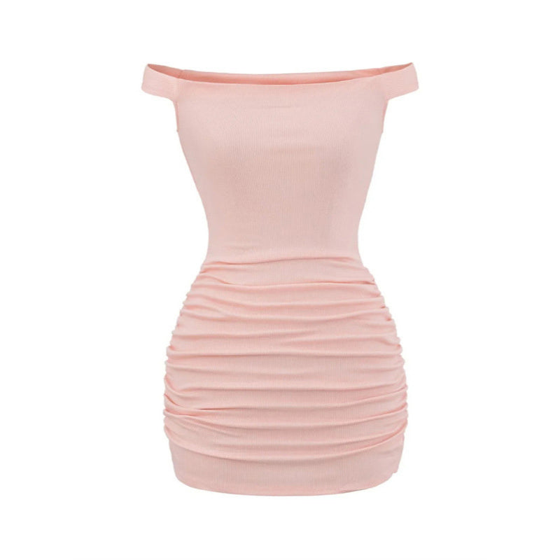 Off Shoulder Ruched Bodycon Mini Dress
