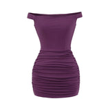 Off Shoulder Ruched Bodycon Mini Dress