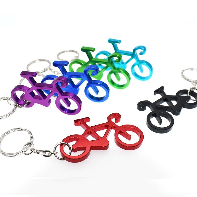 Porte-clés décapsuleur en forme de vélo 