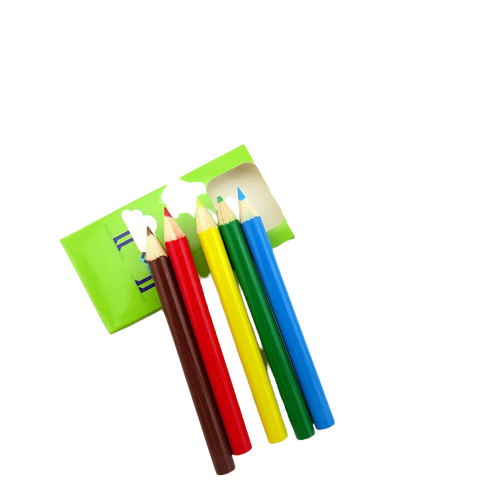 Coffret de mini crayons en bois de six couleurs 