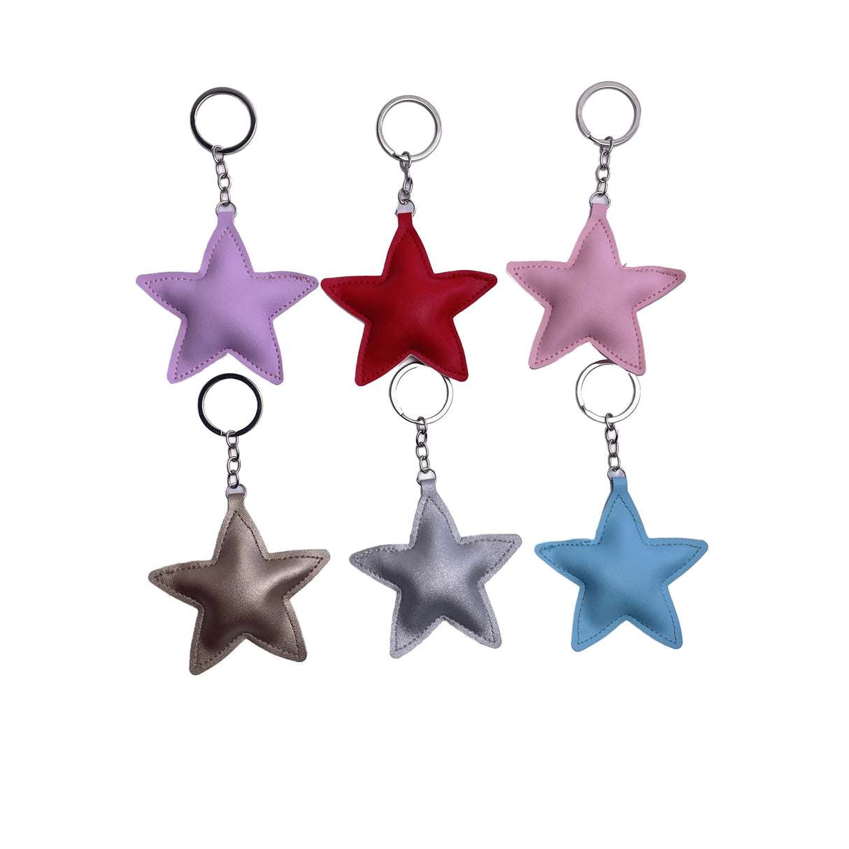 Porte-clés en cuir en forme de grande étoile 