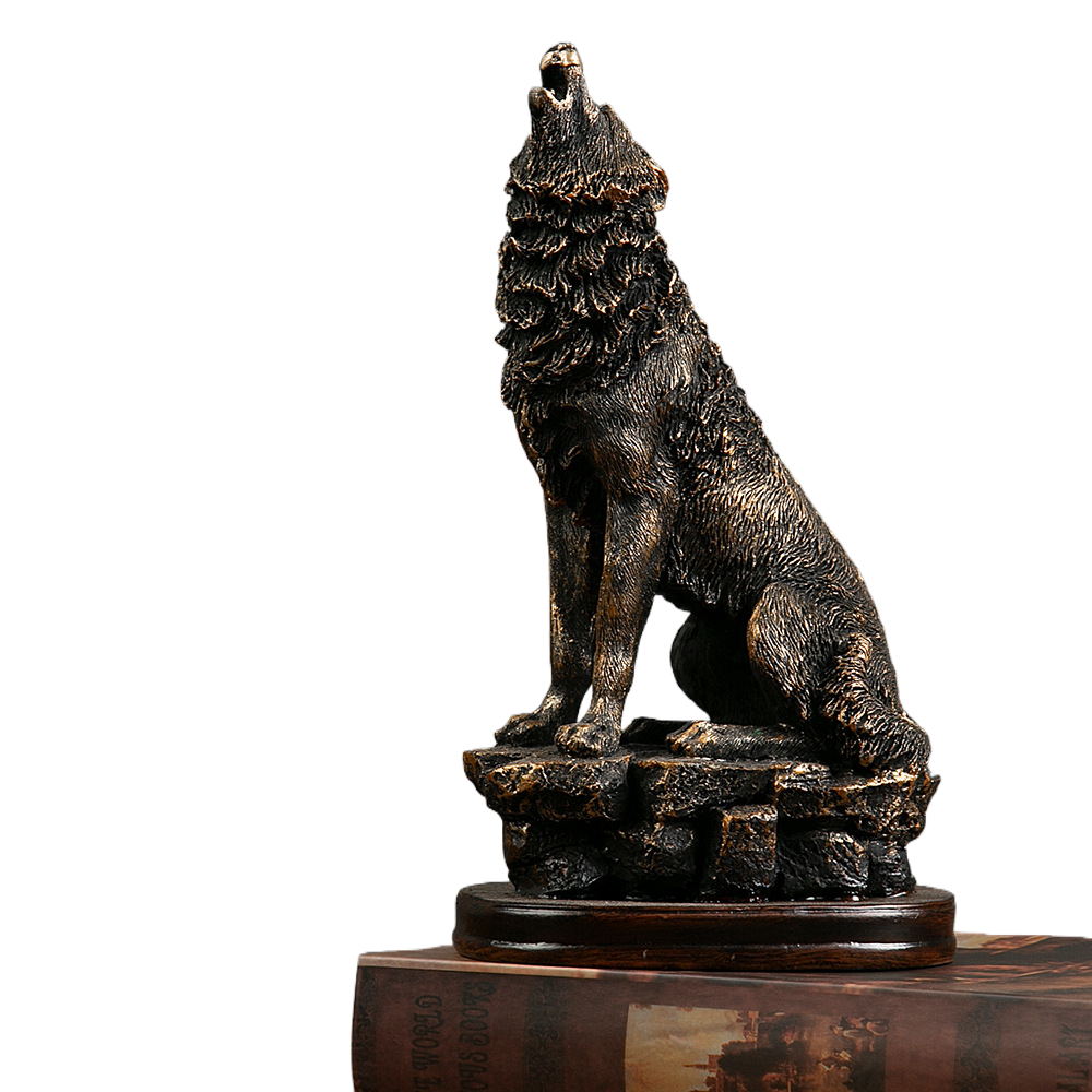 Adorno de animal de lobo rugiente 