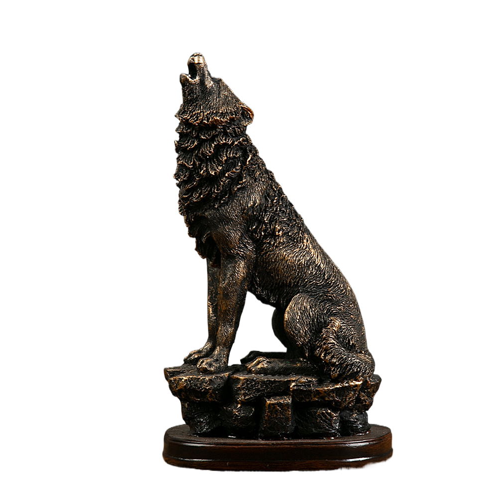 Adorno de animal de lobo rugiente 