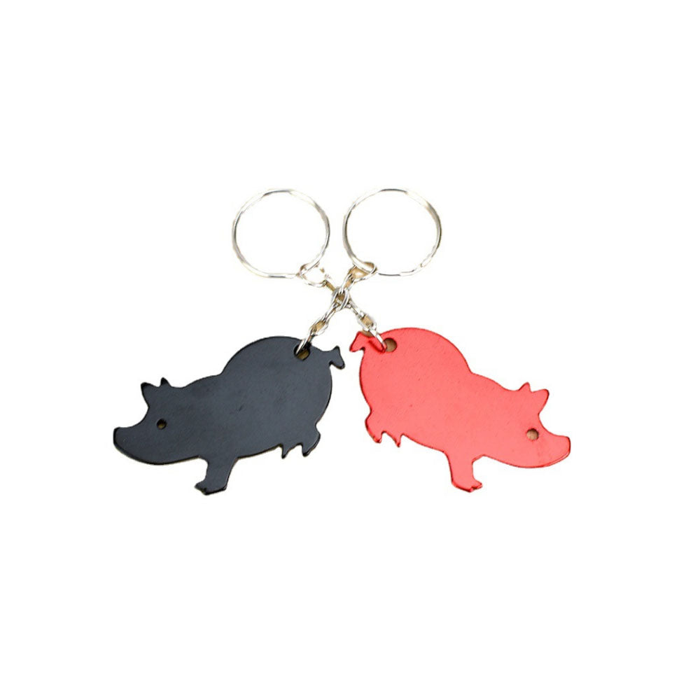 Décapsuleur en forme de cochon avec porte-clés 