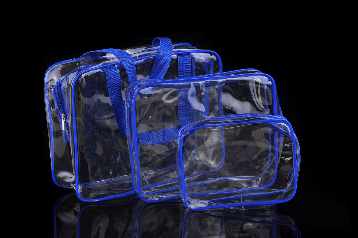 3 bolsas de viaje transparentes 