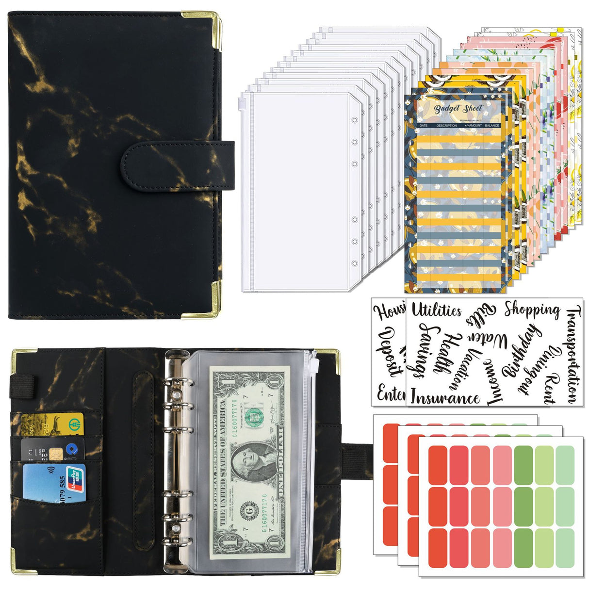 Budget Binder With Zipper Envelope