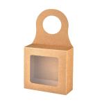 Boîte à vin rouge Kraft avec étiquette 