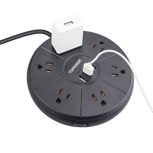 Multiprise ronde avec USB 