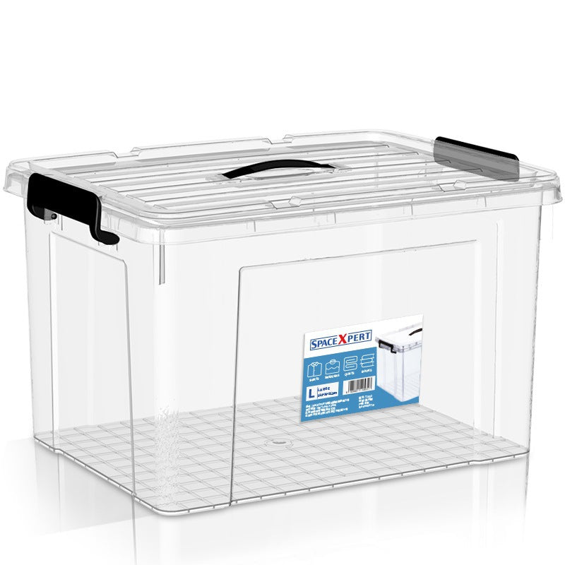 Contenedor de almacenamiento de plástico apilable con tapa 