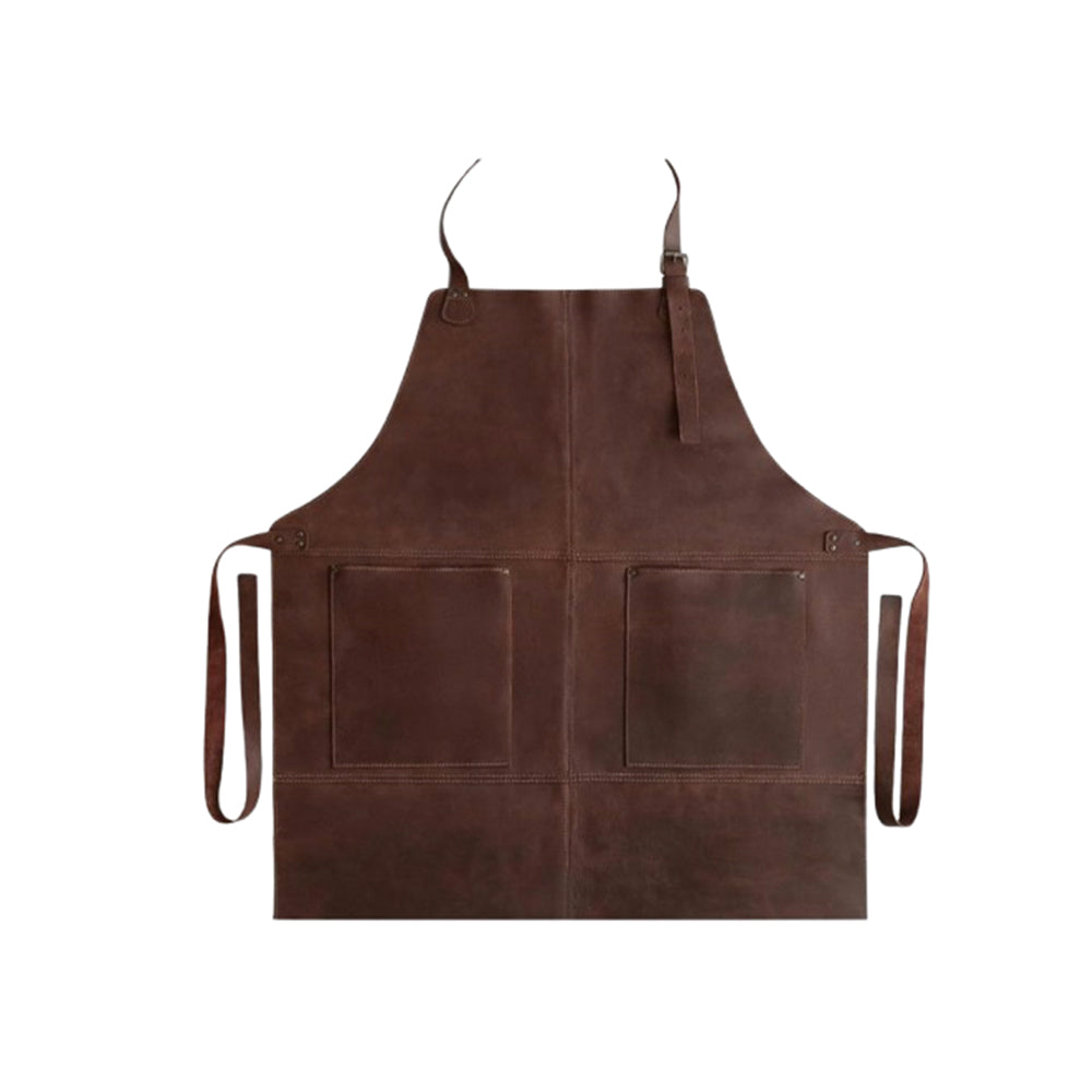 Tablier en cuir avec 2 grandes poches 