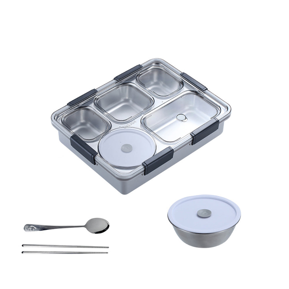 Boîte à lunch à compartiments avec ensemble d'ustensiles 
